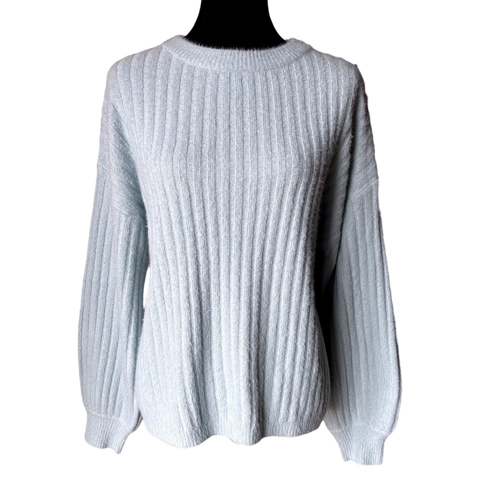 The Pulse Boutique Baby Blue Crewneck Sweater, Size Medium, Contemporary, Preppy